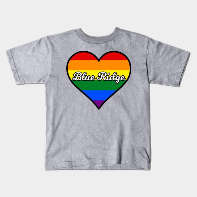 Blue Ridge Georgia Gay Pride Heart Kids T-Shirt by fearcity